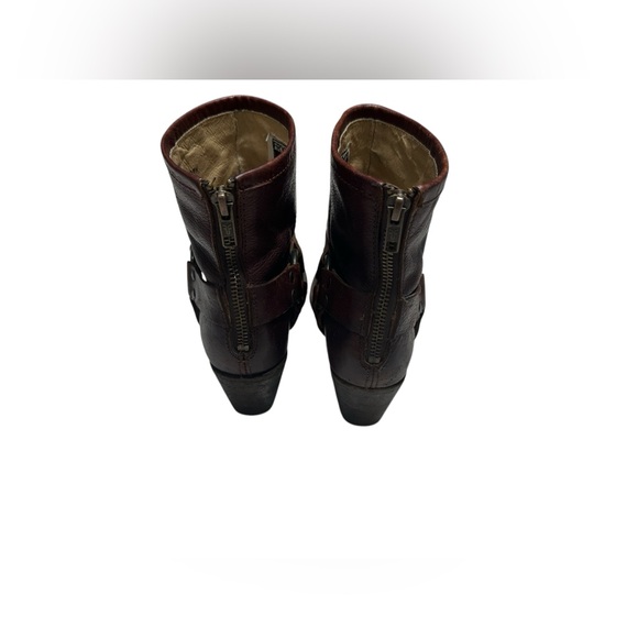 FRYE LEATHER ZIPPER ANKLE Distressed BOOTS SIZE 8B B2 - Picture 4 of 8